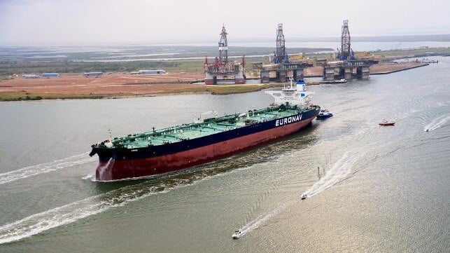 A VLCC in ballast arrives at Port of Corpus Christi (file image courtesy Port of Corpus Christi)