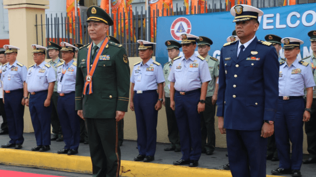 Vice Admiral Wang Zhongcai in happier times in a visit to the Philippines (PLA Navy)