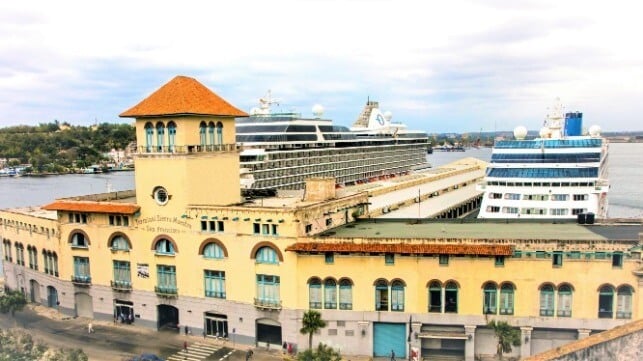 Havana docks with cruise ships
