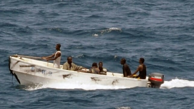 small boat with pirates