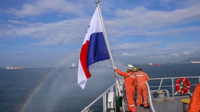 sailors with Panama flag