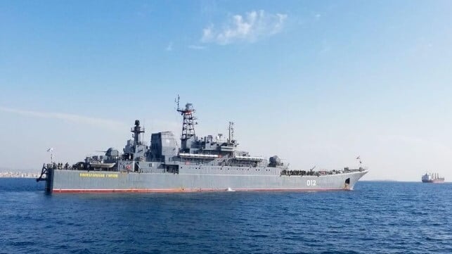 A Ropucha-class landing ship at Tartus in earlier times (Russian MOD file image)
