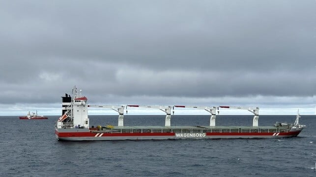 cargo ship aground in Arctic