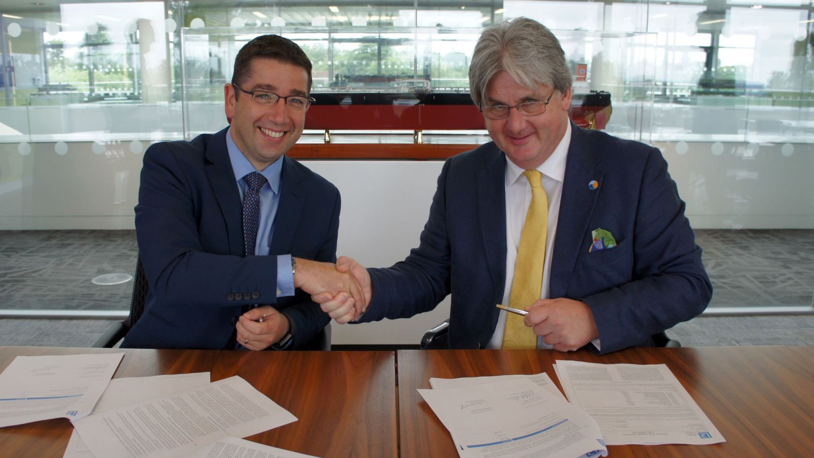 Pictured (L-R): Nick Brown, Marine and Offshore Director, Lloyd's Register and Andrew Marshall, Chief Executive, Coldharbour Marine. LR will oversee the complete range of tests required by the US Coast Guard (USCG) in its type approval process.